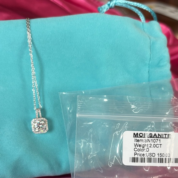 Moissanite Silver Necklace - Picture 1 of 1